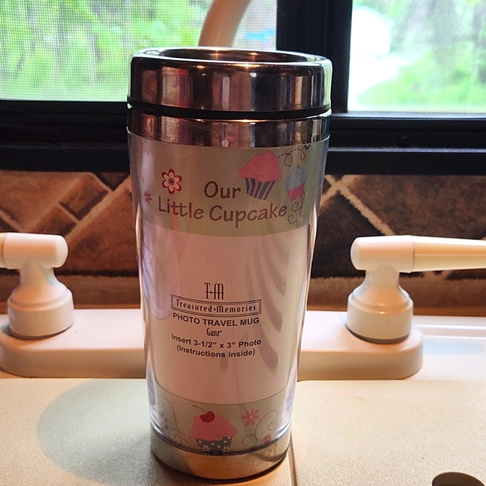 Our little cupcake photo travel mug